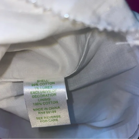 Lilly Pulitzer Arden dress embroidered strapless mini ruffled white cotton 8 - Picture 11 of 11